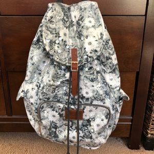 PINK VS Gray Flower Sequin Backpack